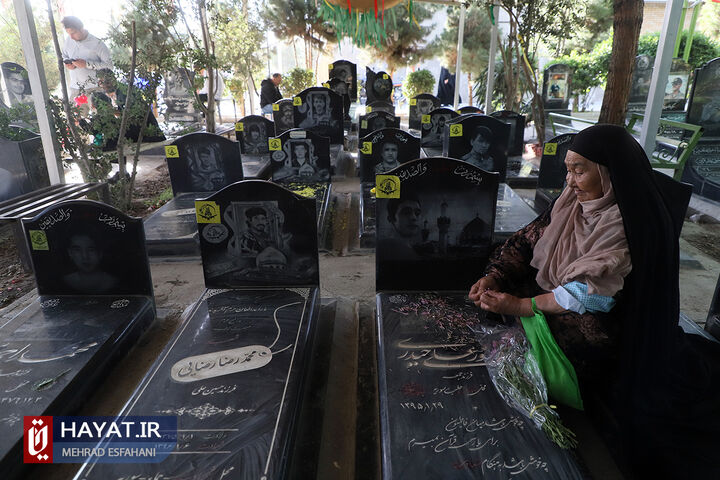 جشن تولد فرزند شهید حسینعلی داودی در گلزار شهدا