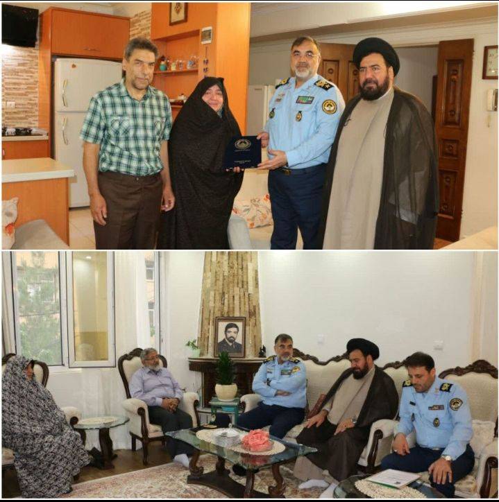 امیر سرتیپ واحدی با خانواده شهیدان تولایی و آژوی دیدار کرد