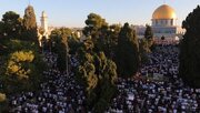 برپایی باشکوه نماز عید قربان در مسجد الاقصی با حضور ۱۰۰ هزار نمازگزار