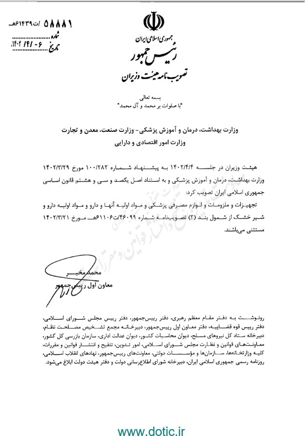 ابطال افزایش سود بازرگانی واردات تجهیزات و مواد اولیه دارویی