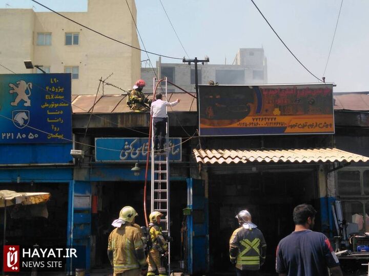 وقوع حریق در دو تعمیرگاه مجاور یکدیگر/ فرد مصدوم تحویل عوامل اورژانس شد +فیلم وقوع حریق در دو تعمیرگاه مجاور یکدیگر/ فرد مصدوم تحویل عوامل اورژانس شد +فیلم