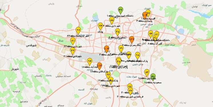 هوای تهران در وضعیت قابل قبول است