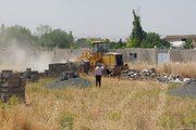 قلع و قمع ۵ بنای غیر مجاز در اراضی کشاورزی شهرستان بوئین زهرا