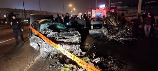 تصادف زنجیرهای ۱۱ خودرو در آزادراه زنجان – قزوین تصادف زنجیرهای ۱۱ خودرو در آزادراه زنجان – قزوین