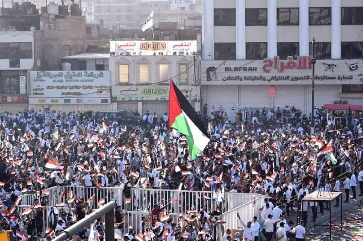 میدان التحریر عراق در تسخیر حامیان فلسطین