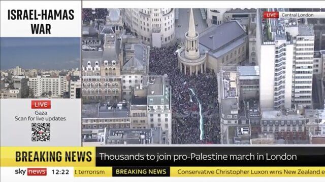 تجمع هزاران نفر در انگلیس در حمایت از فلسطینیان