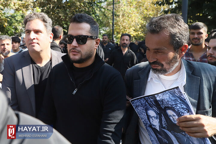 تشییع پیکر داریوش مهرجویی و وحیده محمدیفر