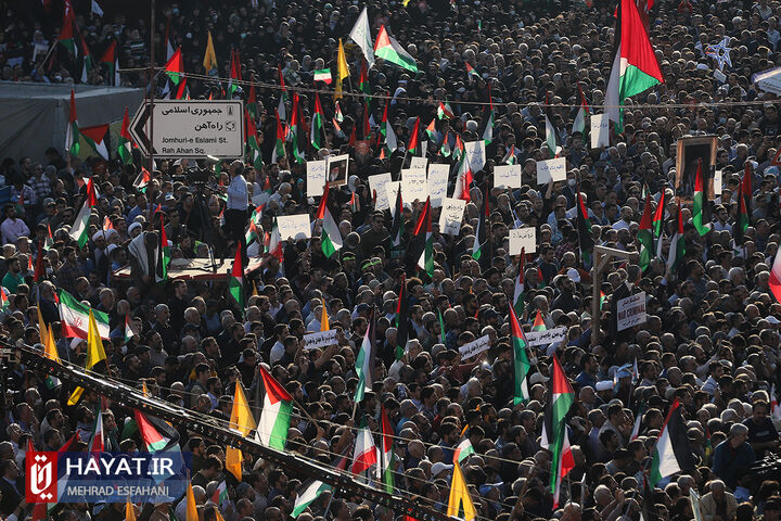 تجمع مردم تهران در محکومیت جنایات رژیم صهیونیستی در غزه