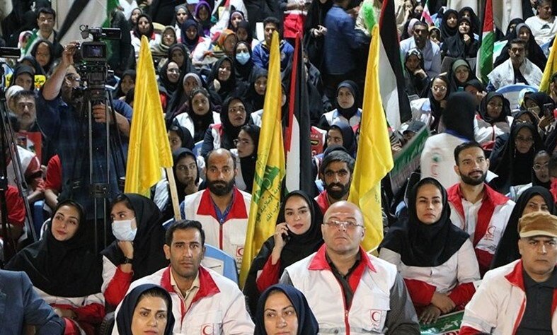 اجتماع بزرگ کرمانی ها در حمایت از مردم غزه در جوار حاج قاسم+ عکس