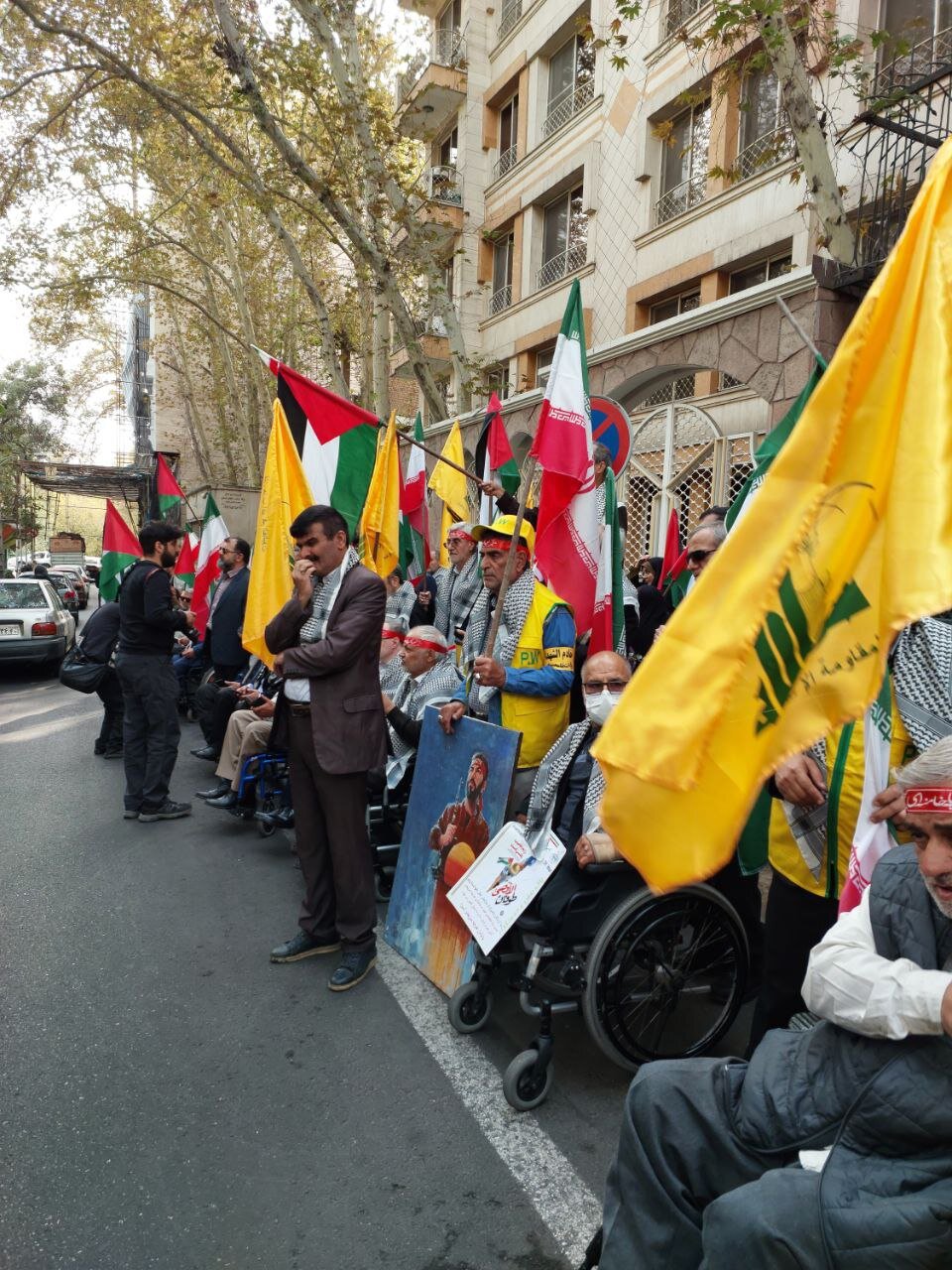 تجمع جانبازان دفاع مقدس مقابل مقر اطلاع رسانی سازمان ملل در اعتراض به جنایات رژیم صهیونیستی (تصاویر)