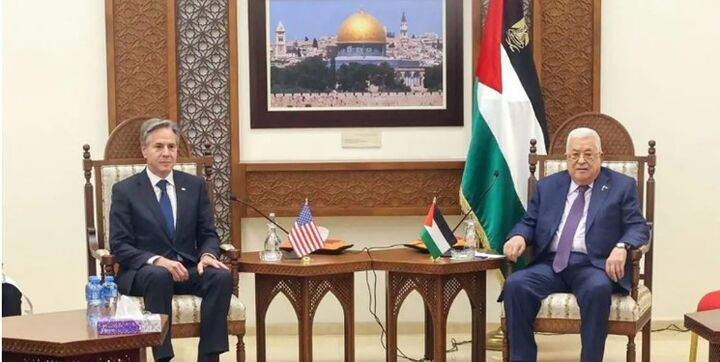 دیدار وزیر خارجه آمریکا با محمود عباس