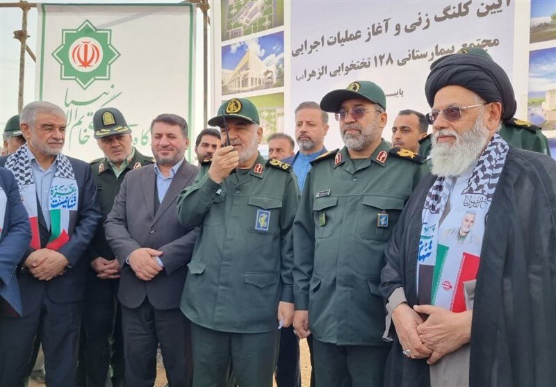 آغاز عملیات احداث بیمارستان ۱۲۸ تختخوابی الزهرای یزد با حضور سرلشکر سلامی