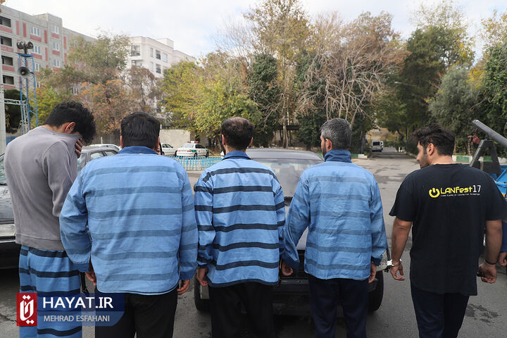 طرح دستگیری تعدادی از سارقان خودرو و موتورسیکلت و نمایش ادوات جرم