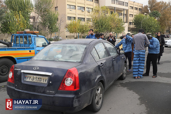 طرح دستگیری تعدادی از سارقان خودرو و موتورسیکلت و نمایش ادوات جرم