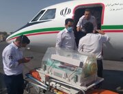 انتقال 2 نوزاد اهوازی به تهران با اورژانس هوایی