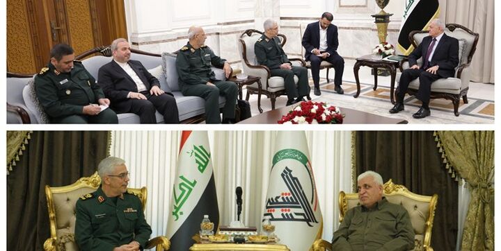 دیدار سرلشکر باقری با رئیسجمهور عراق و رئیس حشد الشعبی دیدار سرلشکر باقری با رئیسجمهور عراق و رئیس حشد الشعبی
