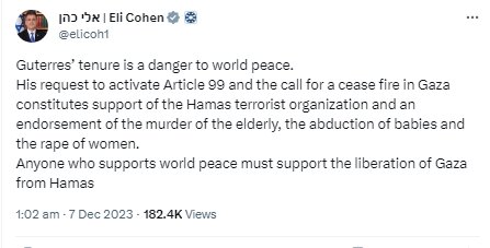 نامه بیسابقه گوترش به شورای امنیت خشم تلآویو را برانگیخت