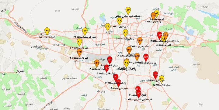 ۸ شهر استان تهران قرمز شد ۸ شهر استان تهران قرمز شد