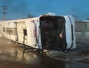 ۲ فوتی و ۱۵ مصدوم در پی واژگونی اتوبوس در جاده بجنورد ـ اسفراین