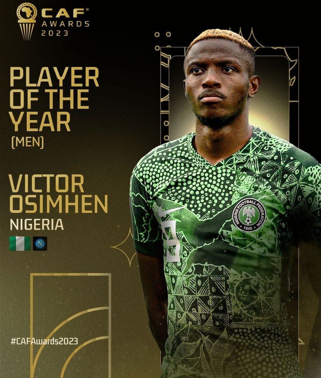 اوسیمن بهترین بازیکن فوتبال آفریقا شد