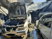 سوختن ۶ خودروی خارجی در آتش یک تعمیرگاه در تهران