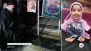 دلجویی رهبر انقلاب از دختر خردسال شهید با حضور سرزده در گلزار شهدای تهران