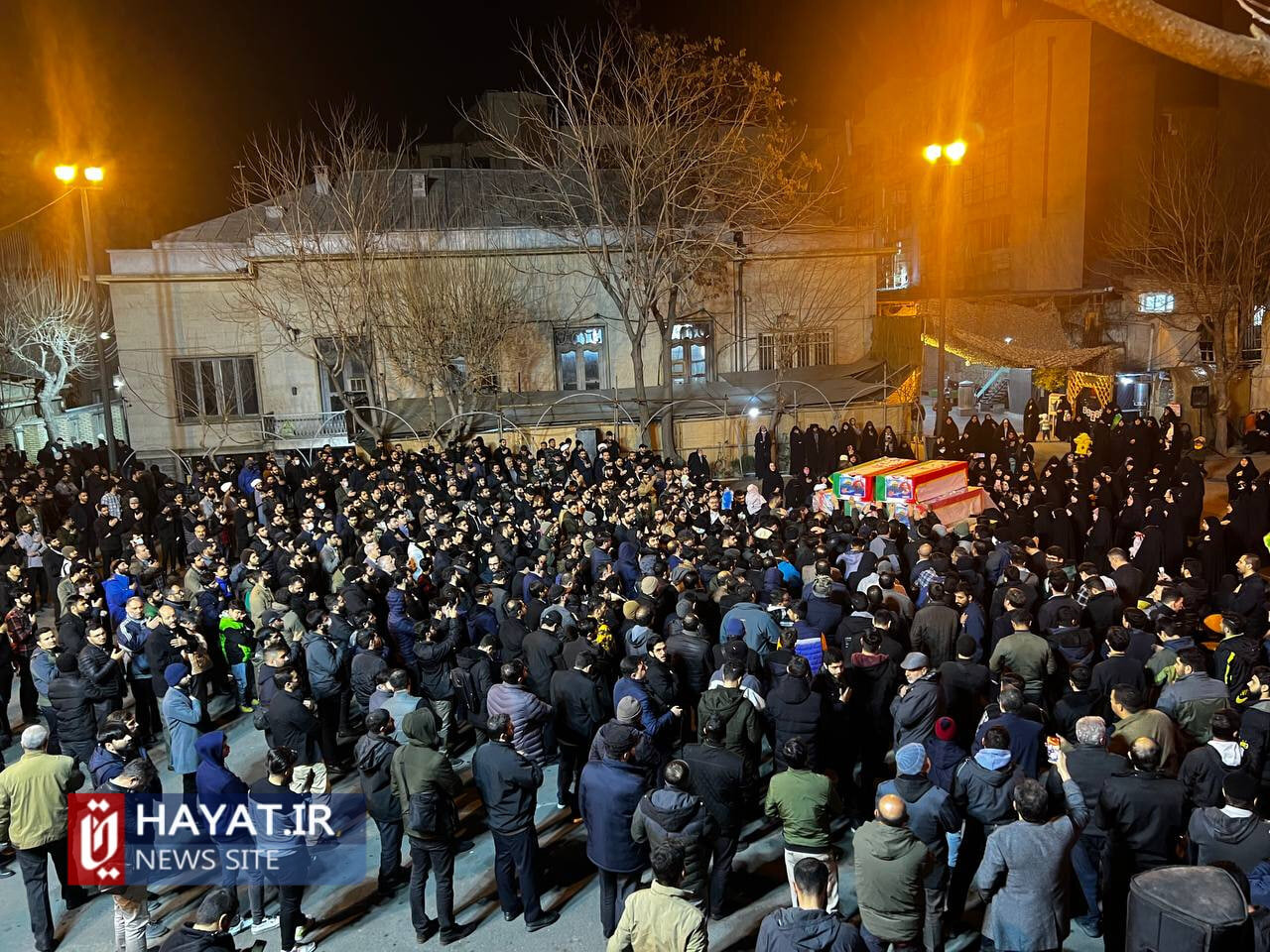 تصاویر/ مراسم وداع با پیکرهای مطهر ۵ شهید حمله تروریستی رژیم صهیونیستی در معراج شهدای تهران
