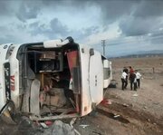 واژگونی اتوبوس شهرداری در سمنان یک کشته برجای گذاشت