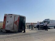 واژگوتی اتوبوس در محور نیشابور به سبزوار ۶ کشته و ۱۹ مصدوم برجای گذاشت