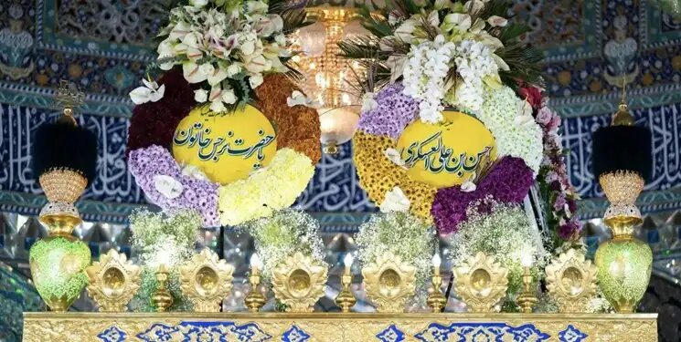 گلآرایی حرم سامرا توسط خادمان امام رضا (ع) به مناسبت اعیاد شعبانیه + فیلم