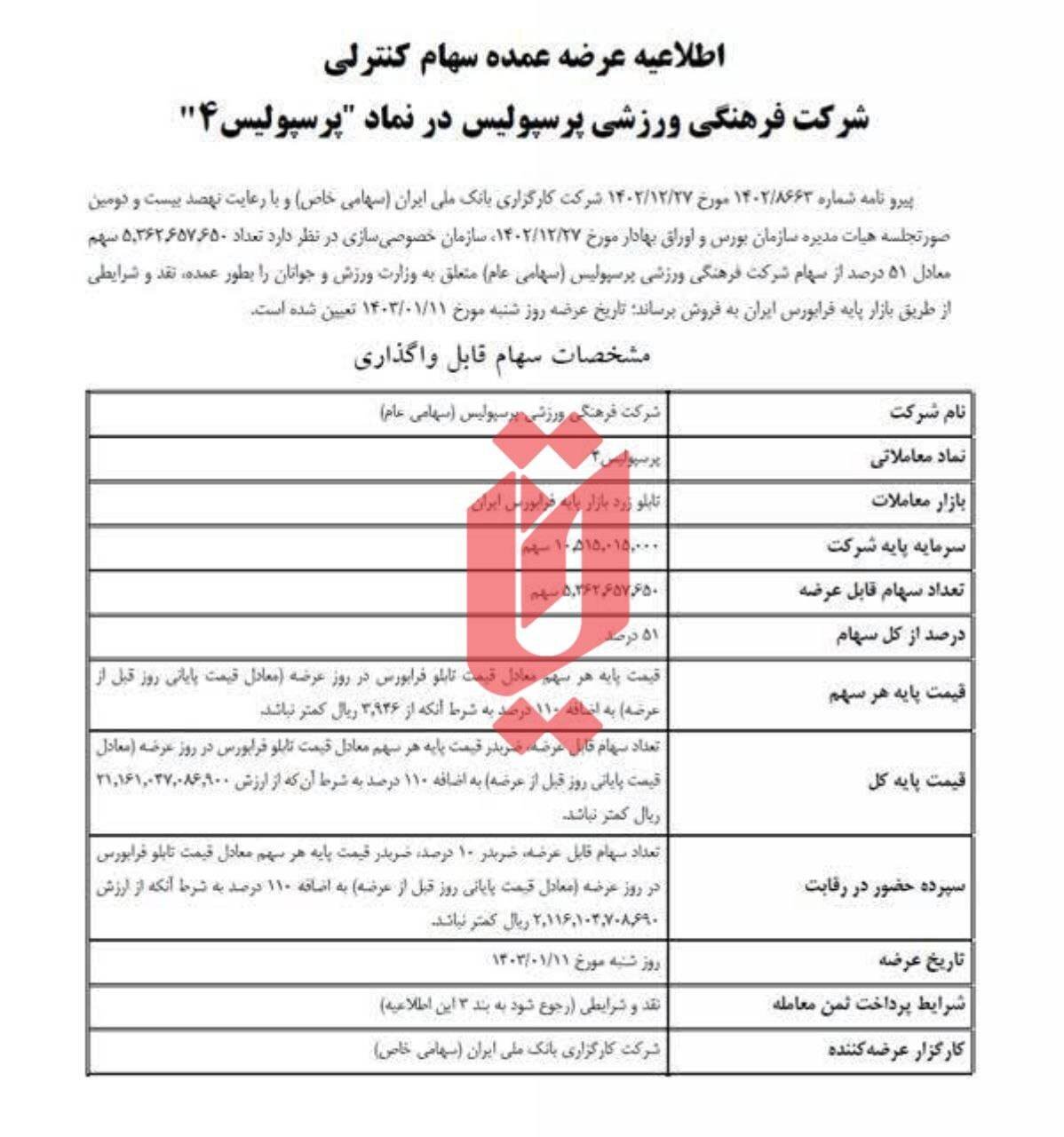 زمان و قیمت فروش سهام سرخابیها مشخص شد/ پرسپولیس 26 هزار میلیارد گرانتر از استقلال!