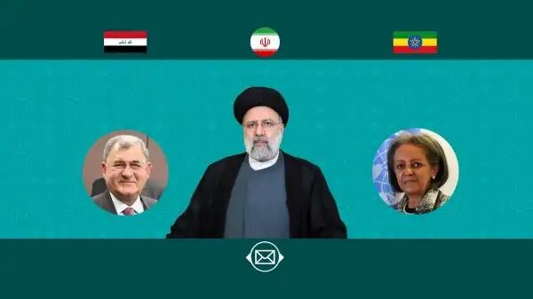 پیام تبریک رؤسای جمهور عراق و اتیوپی به رئیسی بهمناسبت فرارسیدن سال ۱۴۰۳ پیام تبریک رؤسای جمهور عراق و اتیوپی به رئیسی بهمناسبت فرارسیدن سال ۱۴۰۳