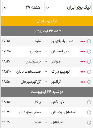 هفته بیست و هفتم لیگ برتر؛ 5 تقابل حساس در روز نخست