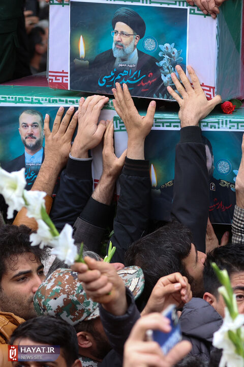 مراسم تشییع پیکر رئیس جمهور شهید و همراهان در تبریز