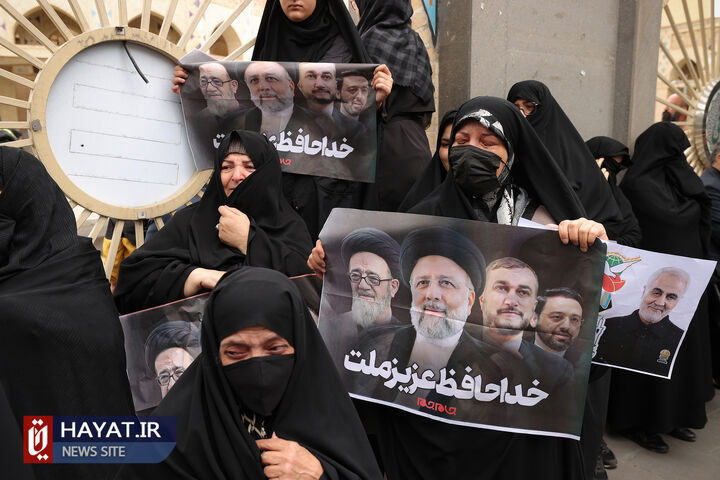 مراسم تشییع پیکر رئیس جمهور شهید و همراهان در تبریز