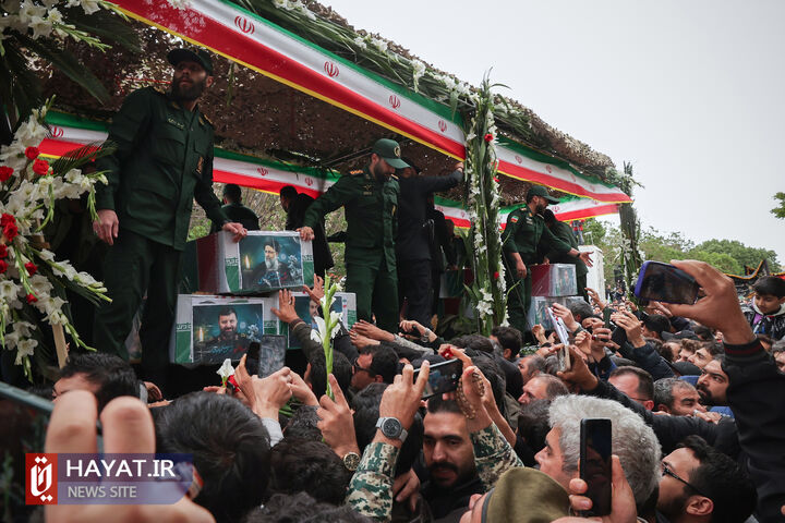 مراسم تشییع پیکر رئیس جمهور شهید و همراهان در تبریز