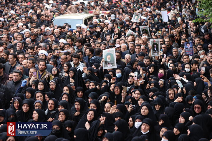 مراسم تشییع پیکر رئیس جمهور شهید و همراهان در تبریز