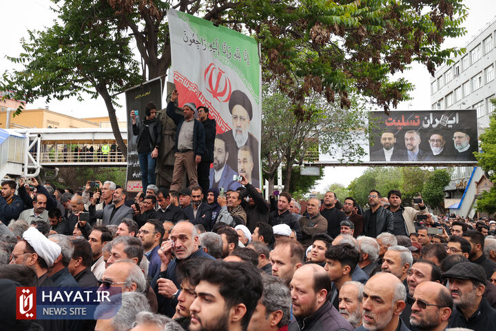 مراسم تشییع پیکر رئیس جمهور شهید و همراهان در تبریز