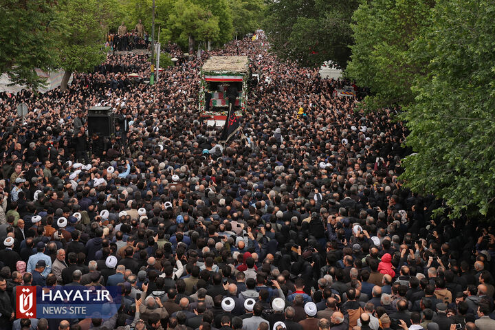 مراسم تشییع پیکر رئیس جمهور شهید و همراهان در تبریز