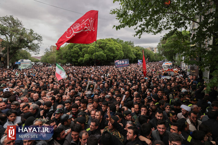 مراسم تشییع پیکر رئیس جمهور شهید و همراهان در تبریز