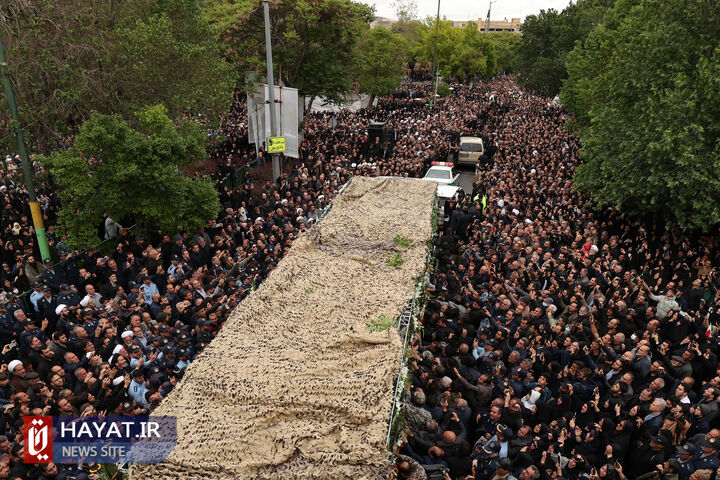 مراسم تشییع پیکر رئیس جمهور شهید و همراهان در تبریز