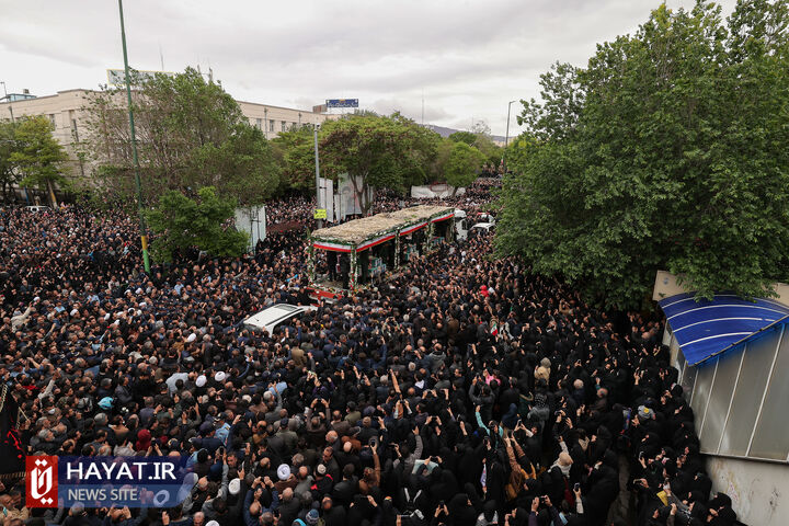 مراسم تشییع پیکر رئیس جمهور شهید و همراهان در تبریز