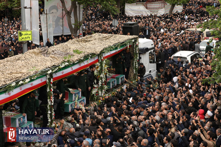 مراسم تشییع پیکر رئیس جمهور شهید و همراهان در تبریز
