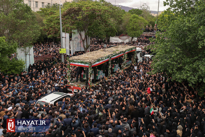 مراسم تشییع پیکر رئیس جمهور شهید و همراهان در تبریز