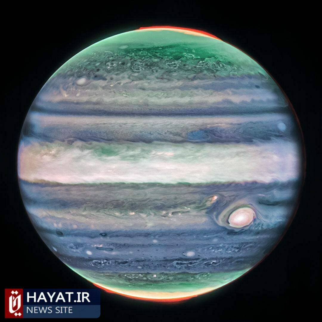 تلسکوپ جیمز وب تصویری حیرتانگیز از سیاره مشتری و شفق قطبی آن ثبت کرد + تصویر