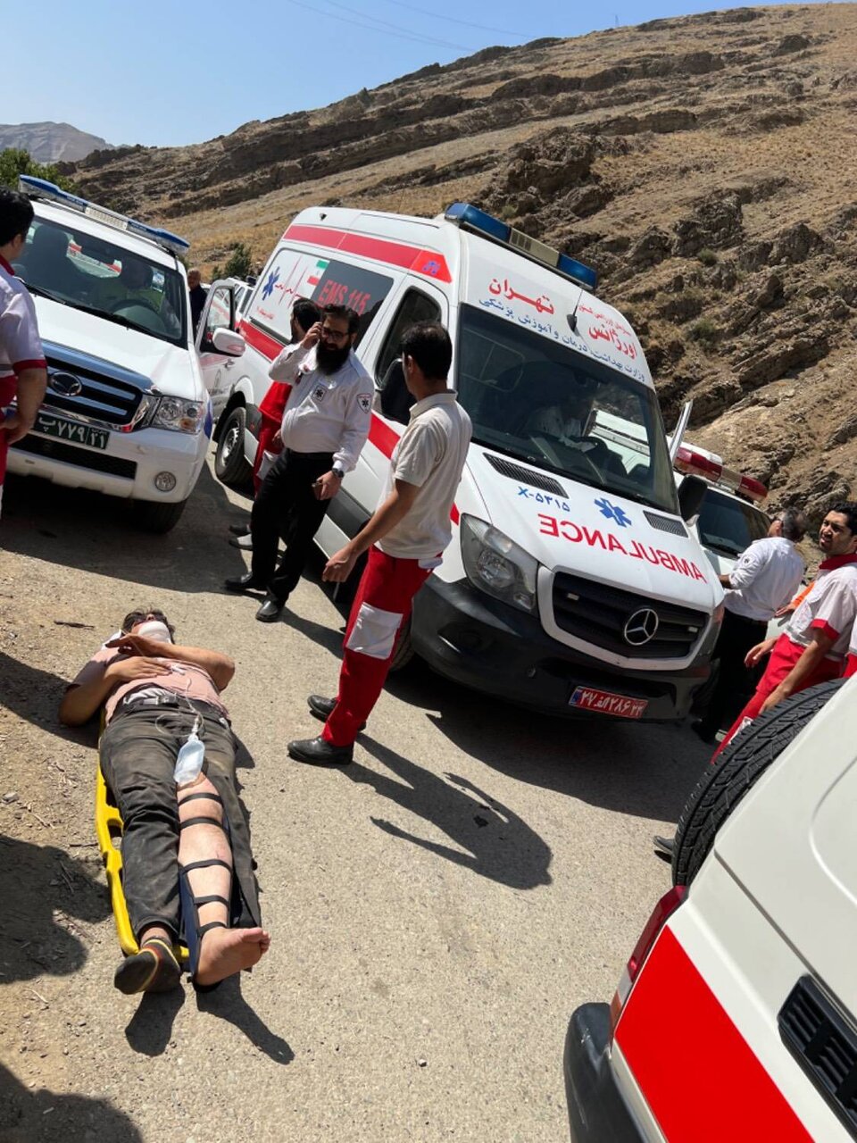 مصدومیت سه نفر بر اثر ریزش سنگ در سولقان + تصاویر