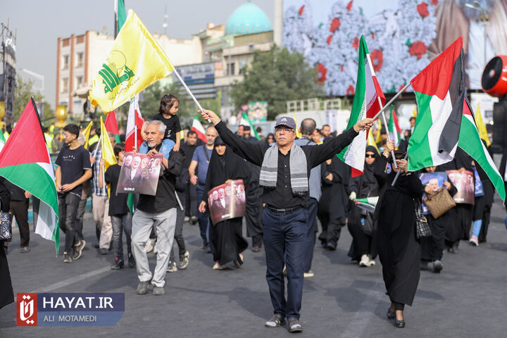 گزارش حیات از مراسم تشییع پیکر شهید اسماعیل هنیه در تهران