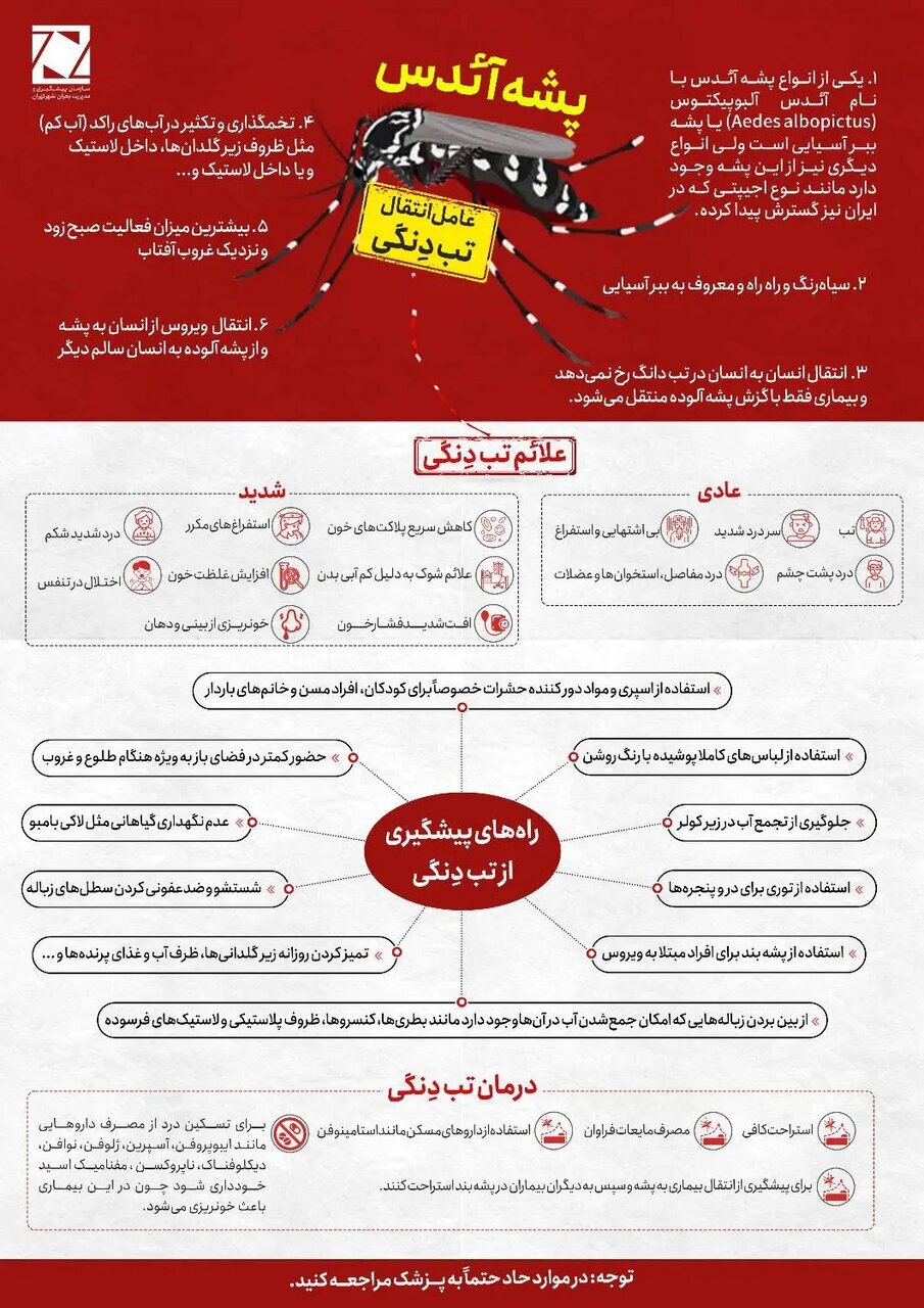 توصیه‌های سازمان مدیریت بحران تهران برای پیشگیری از تب دنگی