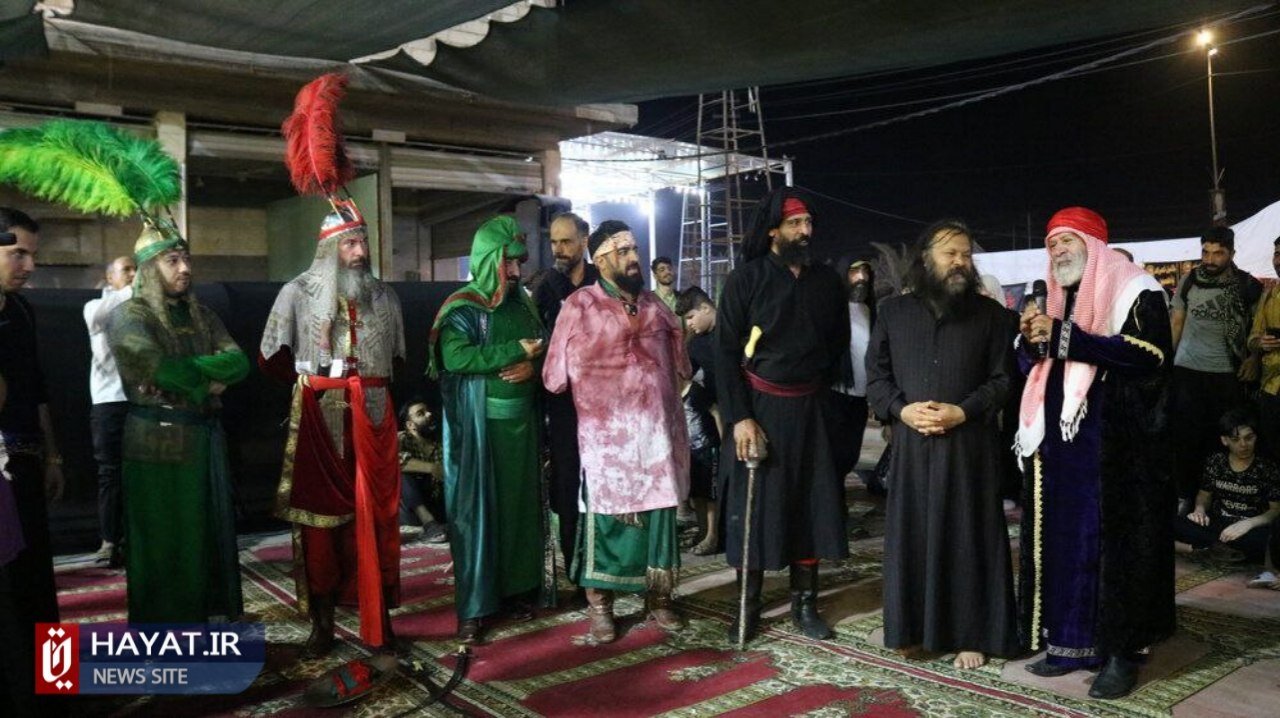 روایتی از واقعه عاشورا با نوای سرود و نمای تعزیه