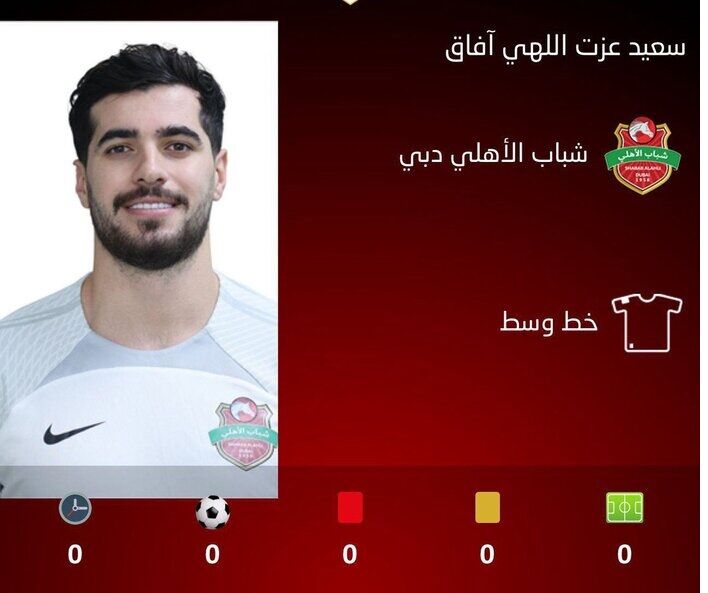 عزتاللهی در لیست داخلی الاهلی عزتاللهی در لیست داخلی الاهلی